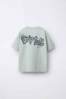 CAMISETA EFECTO LAVADO PARCHES / Verde agua - Zara фото 2
