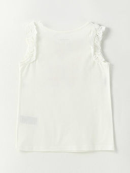 Bisiklet Yaka Bask?l? Pamuklu K?z ?ocuk Atlet - Waikiki фото 2