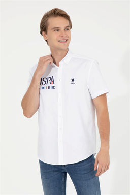 Мужская белая рубашка с коротким рукавом - U.s. polo assn фото 2