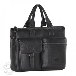 Портфель мужской кожаный 0065Z black Zinimsk