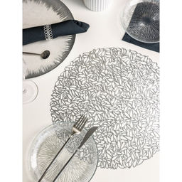 Цена за 12 шт. Салфетка сервировочная на стол Манифик, d=38 см, цвет серебряный - Simaland фото 17