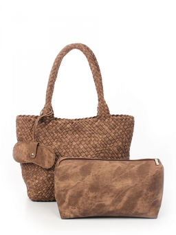 LACCOMA сумка СУ1033-винтаж коричневый эко кожа хлопок  фото 4