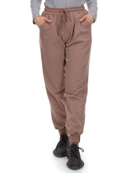 HC-207-1 DK. BEIGE Брюки спортивные женские (95% хлопок, 5% спандекс) - Фабричный китай фото 2