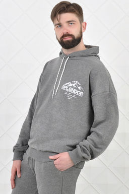 Арт. 6576 Толстовка мужская 46-54 (5 шт) Цвет:серый меланж