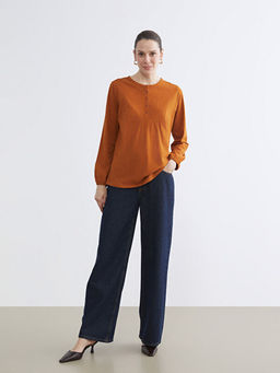 Bisiklet Yaka Nak??l? Bluz