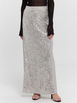 Юбка женская серебристая с пайетками серебро 152798 - Mark formelle фото 7