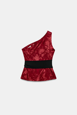 TOP ASIM?TRICO JACQUARD CINTUR?N / Burdeos