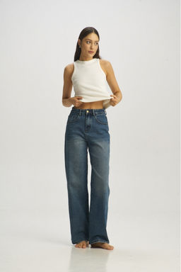 Джинсы BAGGY с потертостями Blue
