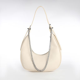 Сумка женская хобо на молнии, цвет молочный