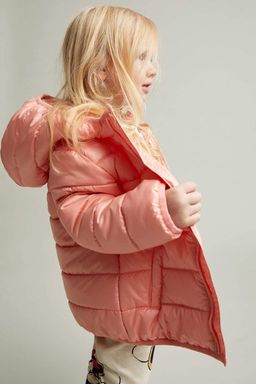 Надувное пальто с капюшоном для маленьких девочек