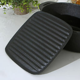 Крышка-пресс для гриля Доляна «Квадрат», чугун, 23×23 см, чёрная