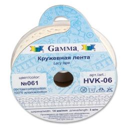Gamma кружевная лента 14 мм HVK-06 в рулоне 5 x 3 м СК/Распродажа