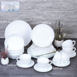 Столовый набор 30 предметов ЕВРО / 30/LGW67595 /WHITE /уп 2/