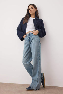 TRENDYOLMILLA Beyaz Yuksek Bel Wide Leg Jeans TWOSS24JE00140 фото 10