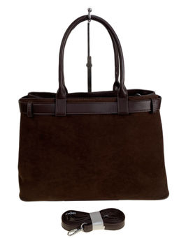 Женская сумка из искусственной замши, цвет шоколад - Greta фото 2