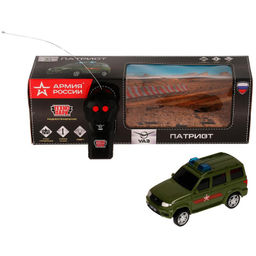 Технопарк. Машина р/у "УАЗ Patriot. Армия России" 15,5 см, свет,зеленый, кор. арт.PATRIOT-15RCARR-GN