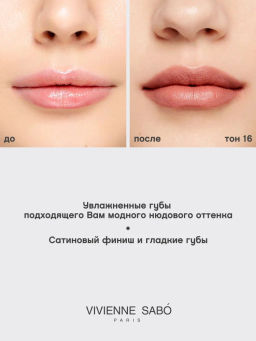 Vivienne Sabo Губная помада Nude Createur тон 16 серо-бежевый  фото 8