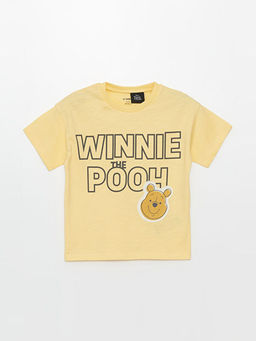 Bisiklet Yaka K?sa Kollu Winnie the Pooh Bask?l? Erkek Bebek Ti??rt