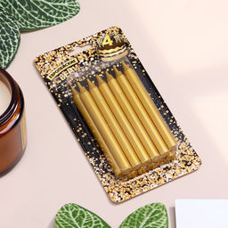 Цена за 2 шт. Свеча для торта Спарк, 12 шт., 8 см, золотой металлик - Simaland фото 5