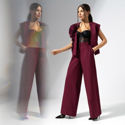 Брюки на молнии На седьмом небе (red) - Charutti фото 4