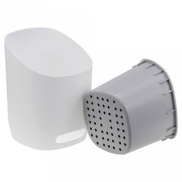 Подставка для столовых приборов пластмассовая "Изли" 12,5х12,5х17см, 3-х секционная, белый (Россия)