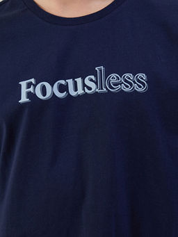 Bisiklet Yaka K?sa Kollu Bask?l? Penye Erkek Ti??rt