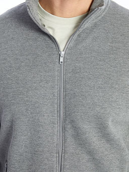 Dik Yaka Uzun Kollu Erkek Fermuarl? Sweatshirt