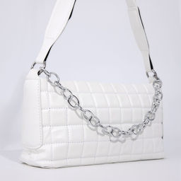 Сумка-багет на молнии, цвет белый - Simaland фото 3