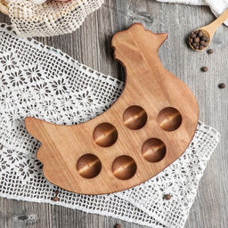 Подставка для яиц Adelica Ряба, 6 отделений, 20?25?1,8 см, массив берёзы  фото 3