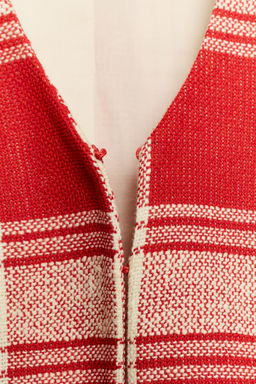 CHAQUETA ENTALLADA CUADROS ZW COLLECTION / Blanco / Rojo - Zara фото 5