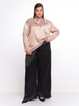 Атласная блузка с рукавами BL02137PIN37 - Артесса фото 2