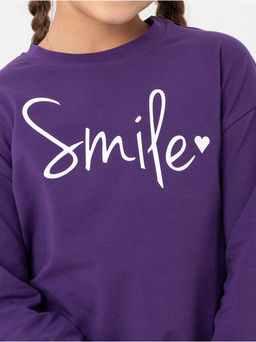 Лонгслив детский Смайл фиолет - София фото 2