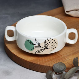 Тарелка глубокая керамическая «Веточка», 220 мл, 10.5×5 см