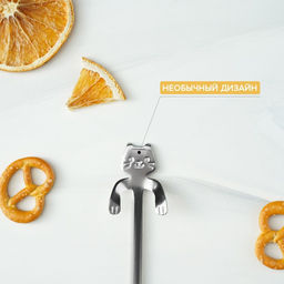 Ложка чайная Magistro «Котик», длина 11.5 см, нержавеющая сталь, серебристая