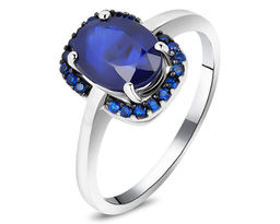 Кольцо, 1 сапфир корунд овал 7х9 мм/2.38 ct. , наносапфир, Садрия