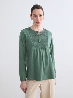 Ba?lamal? Yaka Nak??l? Bluz