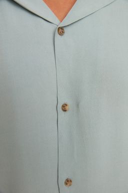 Gri Regular Fit Apas Yaka %100 Viskon Yazl?k Salas Viskon Gomlek TMNSS20GO0441 - Trendyolmilla фото 4