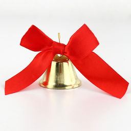 Цена за 5 шт. Колокольчик на булавке с бантом, красный, d = 3,6 см