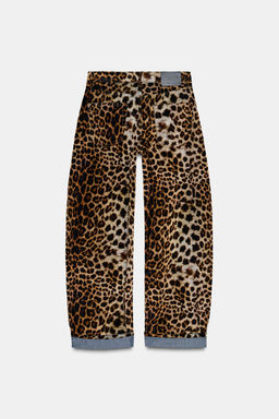 FLOCKED ANIMAL PRINT TROUSERS ZW COLLECTION LIMITED EDITION - Zara фото 4