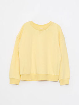 Bisiklet Yaka Basic Uzun Kollu K?z ?ocuk Sweatshirt