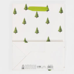 Цена за 2 шт. Пакет подарочный новогодний ламинированный «Ёлочки», MS 18 х 23 х 10 см