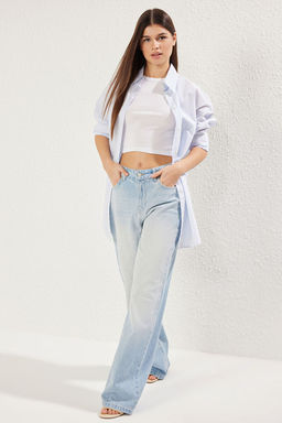 Mavi Dusuk Bel Wide Leg Jeans TWOSS25JE00178 - Trendyolmilla фото 3
