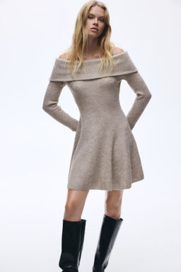 Vestido off-the-shoulder en punto de canal? - H&m фото 5