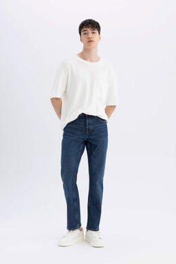 Джинсовые брюки Sergio Regular Fit Normal Mold с нормальной талией и зауженными штанинами - Defacto фото 2