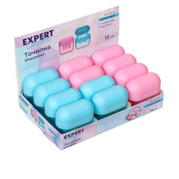 Expert Complete Точилка пластиковая с контейнером, 2 отверстия ECSH-05 12 шт. в ассортименте
