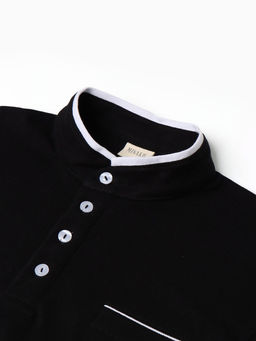 Лонгслив поло мужской MINAKU: Basic line MAN, размер 42, чёрный