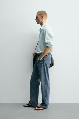 CAMISA DENIM LIGERO ALGOD?N / Azul claro - Zara фото 4