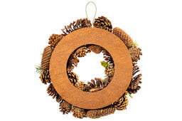 Новогоднее украшение венок 34*34*8 см Новогодний лес, большой круг - Elan gallery фото 5