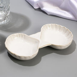 Соусник Морская ракушка, 8.5 х 15 см белая