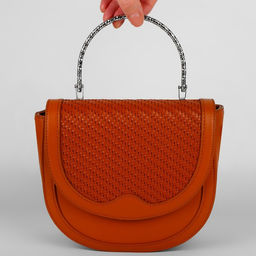 Ручка для сумки «Рифлёная рамка», металлическая, на прокол, 13×9 см, цвет серебряный